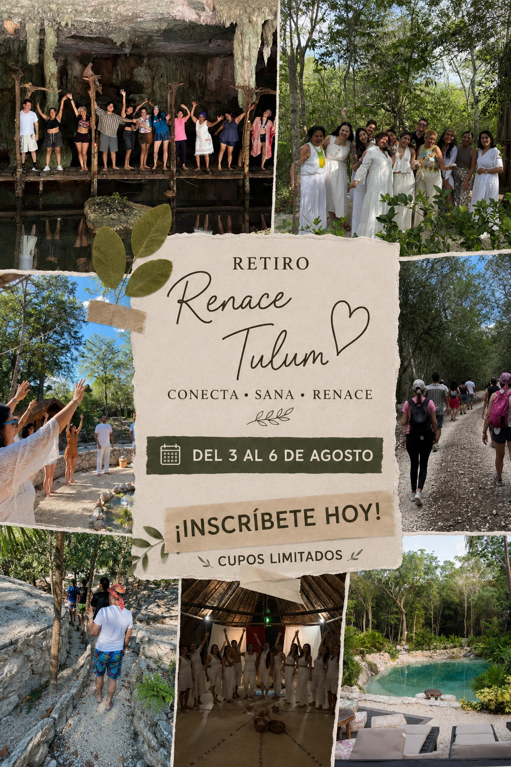 Retiro Renace Tulum – 3 al 6 de agosto 2026. Inscríbete hoy, cupos limitados.